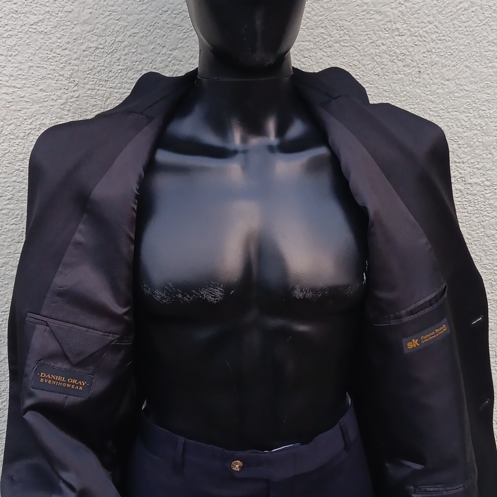 (Tux) Daniel Gray Black Notch Lapel Tuxedo Jacket - image 7